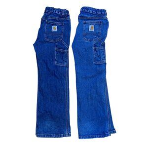Carhartt Toddler Boys Blue Jeans Size 7 Adjustable Waist Denim Carpenter Pants
